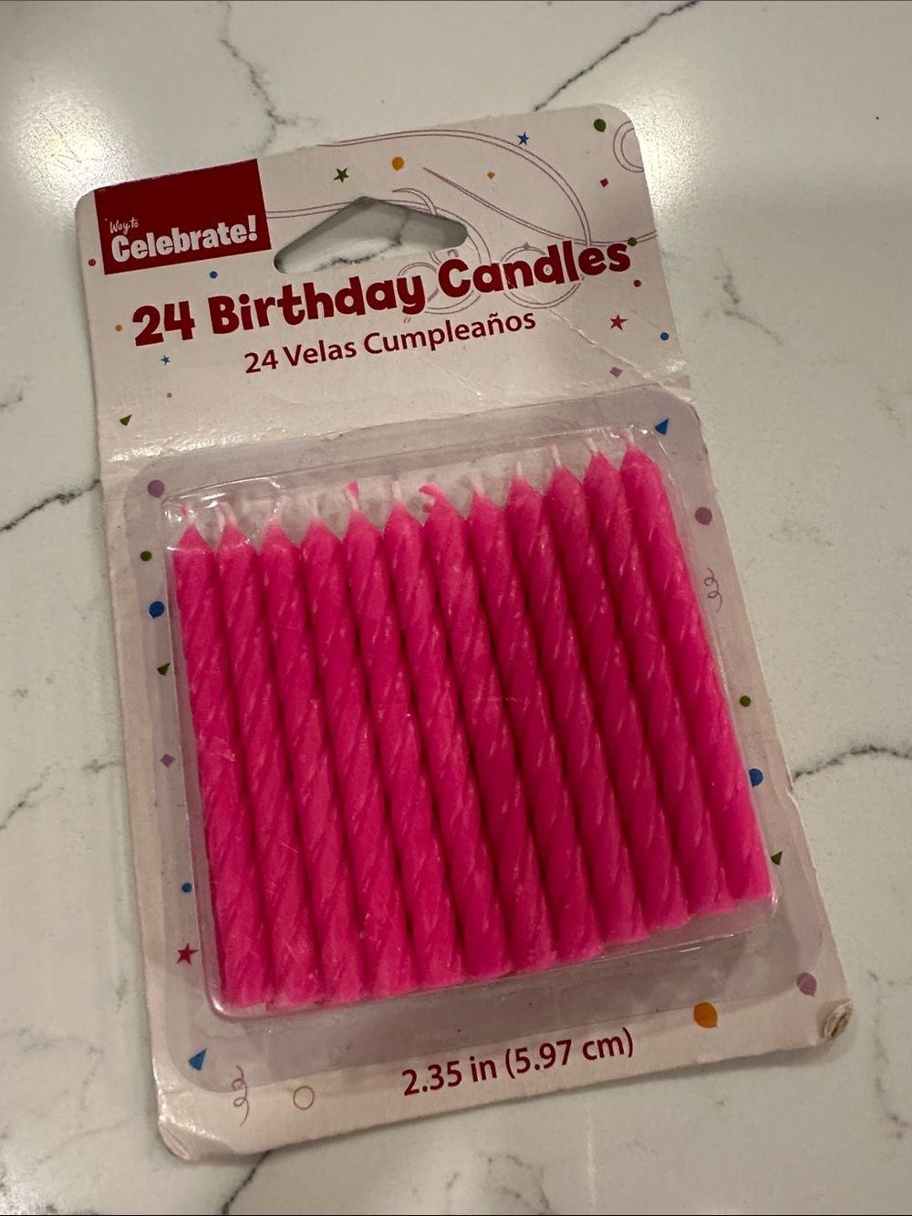 Free Pink Birthday Candles - Pack of 24